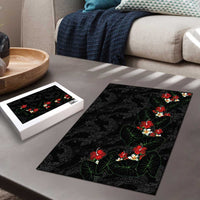 Hawaiian Taro Leaves-Hibiscus and Plumeria Puzzle Floral Tribal Tattoo Motif LT03 - Polynesian Pride