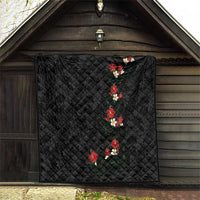 Hawaiian Taro Leaves-Hibiscus and Plumeria Quilt Floral Tribal Tattoo Motif