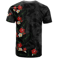 Hawaiian Taro Leaves-Hibiscus and Plumeria T Shirt Floral Tribal Tattoo Motif LT03 - Polynesian Pride