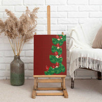 Hawaiian Taro Leaves-Hibiscus and Plumeria Canvas Wall Art Polynesian Art-Kakau Tattoo Red LT03 - Polynesian Pride