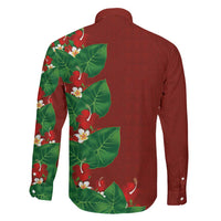Hawaiian Taro Leaves-Hibiscus and Plumeria Family Matching Summer Maxi Dress and Hawaiian Shirt Polynesian Art-Kakau Tattoo Red LT03 - Polynesian Pride