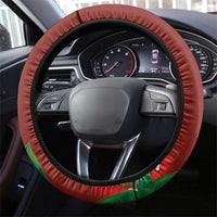 Hawaiian Taro Leaves-Hibiscus and Plumeria Steering Wheel Cover Polynesian Art-Kakau Tattoo Red LT03 - Polynesian Pride