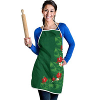 Hawaiian Taro Leaves-Hibiscus and Plumeria Apron Polynesian Art-Kakau Tattoo Green LT03 - Polynesian Pride