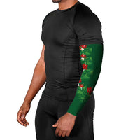 Hawaiian Taro Leaves-Hibiscus and Plumeria Arm Sleeves Polynesian Art-Kakau Tattoo Green LT03 - Polynesian Pride