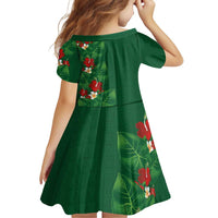 Hawaiian Taro Leaves-Hibiscus and Plumeria Family Matching Short Sleeve Bodycon Dress and Hawaiian Shirt Polynesian Art-Kakau Tattoo Green LT03 - Polynesian Pride