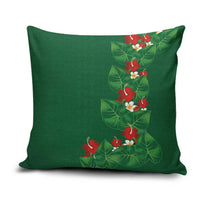 Hawaiian Taro Leaves-Hibiscus and Plumeria Pillow Cover Polynesian Art-Kakau Tattoo Green LT03 Green - Polynesian Pride