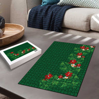 Hawaiian Taro Leaves-Hibiscus and Plumeria Puzzle Polynesian Art-Kakau Tattoo Green LT03 - Polynesian Pride