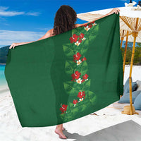 Hawaiian Taro Leaves-Hibiscus and Plumeria Sarong Polynesian Art-Kakau Tattoo Green LT03 One Size 44 x 66 inches Green - Polynesian Pride