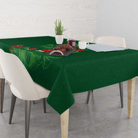 Hawaiian Taro Leaves-Hibiscus and Plumeria Tablecloth Polynesian Art-Kakau Tattoo Green LT03 - Polynesian Pride