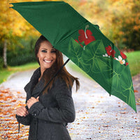 Hawaiian Taro Leaves-Hibiscus and Plumeria Umbrella Polynesian Art-Kakau Tattoo Green LT03 - Polynesian Pride