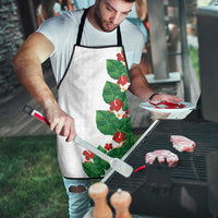 Hawaiian Taro Leaves-Hibiscus and Plumeria Apron Polynesian Art-Kakau Tattoo White LT03 - Polynesian Pride