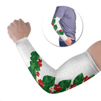 Hawaiian Taro Leaves-Hibiscus and Plumeria Arm Sleeves Polynesian Art-Kakau Tattoo White LT03 Set of 2 White - Polynesian Pride