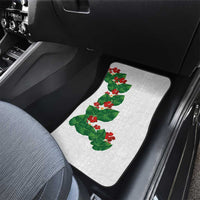 Hawaiian Taro Leaves-Hibiscus and Plumeria Car Mats Polynesian Art-Kakau Tattoo White LT03 - Polynesian Pride