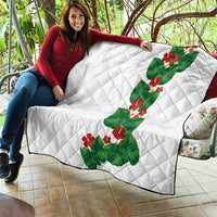 Hawaiian Taro Leaves-Hibiscus and Plumeria Quilt Polynesian Art-Kakau Tattoo White LT03 - Polynesian Pride