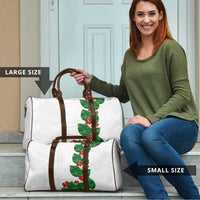 Hawaiian Taro Leaves-Hibiscus and Plumeria Travel Bag Polynesian Art-Kakau Tattoo White LT03 - Polynesian Pride