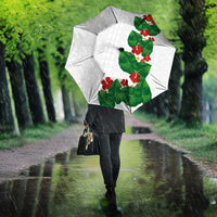 Hawaiian Taro Leaves-Hibiscus and Plumeria Umbrella Polynesian Art-Kakau Tattoo White LT03 - Polynesian Pride