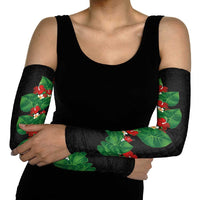 Hawaiian Taro Leaves-Hibiscus and Plumeria Arm Sleeves Polynesian Art-Kakau Tattoo Black LT03 - Polynesian Pride