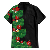 Hawaiian Taro Leaves-Hibiscus and Plumeria Family Matching Mermaid Dress and Hawaiian Shirt Polynesian Art-Kakau Tattoo Black LT03 - Polynesian Pride