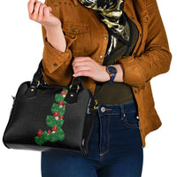 Hawaiian Taro Leaves-Hibiscus and Plumeria Shoulder Handbag Polynesian Art-Kakau Tattoo Black LT03 - Polynesian Pride