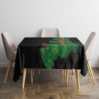 Hawaiian Taro Leaves-Hibiscus and Plumeria Tablecloth Polynesian Art-Kakau Tattoo Black LT03 - Polynesian Pride