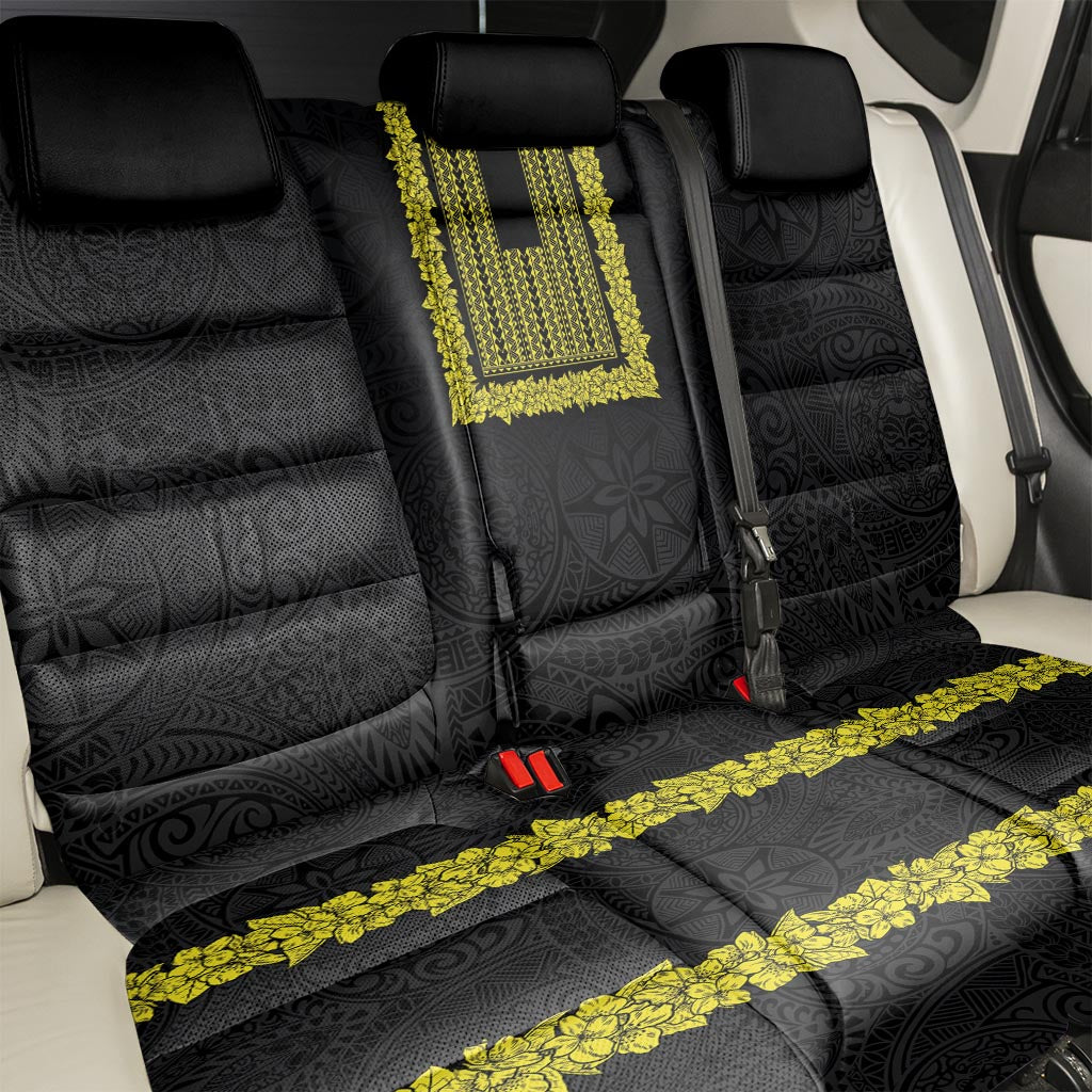 Philippines Polynesian Jasmine Pattern Back Car Seat Cover With Barong Tagalog Black Style