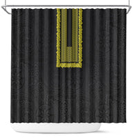 Philippines Polynesian Jasmine Pattern Shower Curtain With Barong Tagalog Black Style