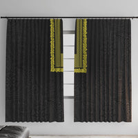 Philippines Polynesian Jasmine Pattern Window Curtain With Barong Tagalog Black Style