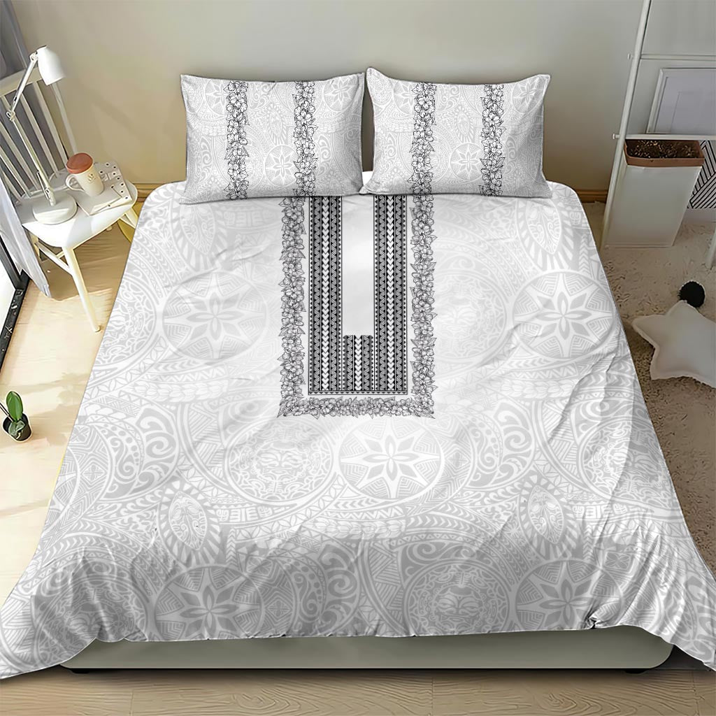 Philippines Polynesian Jasmine Pattern Bedding Set With Barong Tagalog White Style