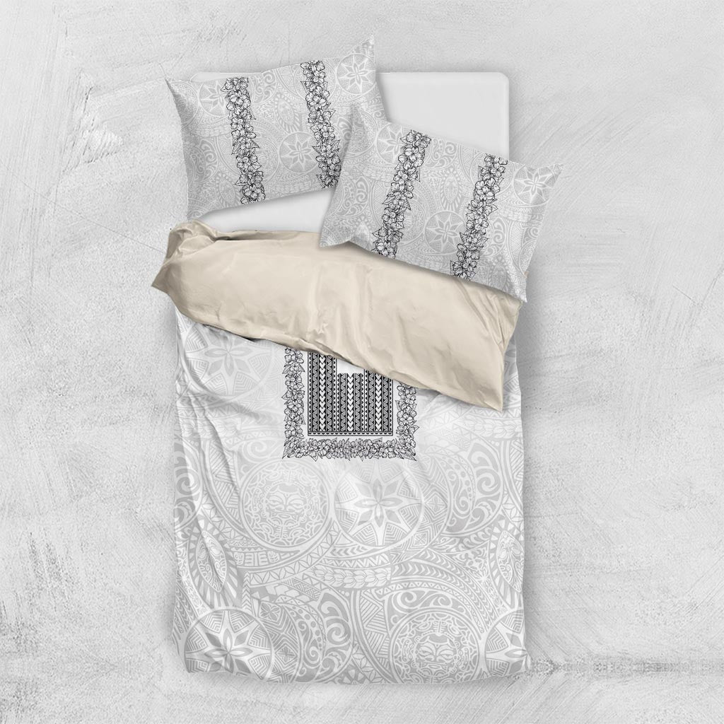 Philippines Polynesian Jasmine Pattern Bedding Set With Barong Tagalog White Style