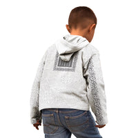 Philippines Polynesian Jasmine Pattern Kid Hoodie With Barong Tagalog White Style
