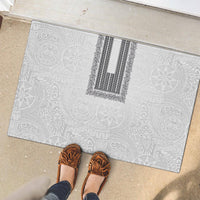 Philippines Polynesian Jasmine Pattern Rubber Doormat With Barong Tagalog White Style