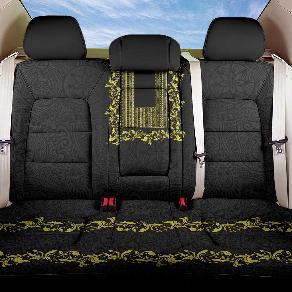 Philippines Polynesian Floral Pattern Back Car Seat Cover With Barong Tagalog Black Style