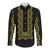 Philippines Polynesian Floral Pattern Long Sleeve Button Shirt With Barong Tagalog Black Style