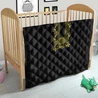 Philippines Polynesian Floral Pattern Quilt With Barong Tagalog Black Style