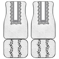 Philippines Polynesian Floral Pattern Car Mats With Barong Tagalog White Style