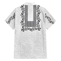 Philippines Polynesian Floral Pattern Hawaiian Shirt With Barong Tagalog White Style