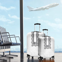 Philippines Polynesian Floral Pattern Luggage Cover With Barong Tagalog White Style