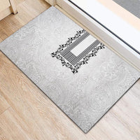 Philippines Polynesian Floral Pattern Rubber Doormat With Barong Tagalog White Style