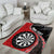 Personalised New Zealand Darts Area Rug Koru Tribal Tattoo and Silver Fern Maori Pattern Red Color