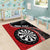 Personalised New Zealand Darts Area Rug Koru Tribal Tattoo and Silver Fern Maori Pattern Red Color