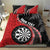 Personalised New Zealand Darts Bedding Set Koru Tribal Tattoo and Silver Fern Maori Pattern Red Color