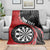 Personalised New Zealand Darts Blanket Koru Tribal Tattoo and Silver Fern Maori Pattern Red Color