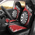 Personalised New Zealand Darts Car Seat Cover Koru Tribal Tattoo and Silver Fern Maori Pattern Red Color