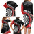 Personalised New Zealand Darts Family Matching Long Sleeve Bodycon Dress and Hawaiian Shirt Koru Tribal Tattoo and Silver Fern Maori Pattern Red Color