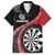 Personalised New Zealand Darts Family Matching Long Sleeve Bodycon Dress and Hawaiian Shirt Koru Tribal Tattoo and Silver Fern Maori Pattern Red Color