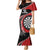 Personalised New Zealand Darts Family Matching Mermaid Dress and Hawaiian Shirt Koru Tribal Tattoo and Silver Fern Maori Pattern Red Color