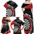 Personalised New Zealand Darts Family Matching Off Shoulder Maxi Dress and Hawaiian Shirt Koru Tribal Tattoo and Silver Fern Maori Pattern Red Color