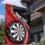 Personalised New Zealand Darts Garden Flag Koru Tribal Tattoo and Silver Fern Maori Pattern Red Color