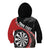 Personalised New Zealand Darts Kid Hoodie Koru Tribal Tattoo and Silver Fern Maori Pattern Red Color