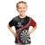 Personalised New Zealand Darts Kid T Shirt Koru Tribal Tattoo and Silver Fern Maori Pattern Red Color